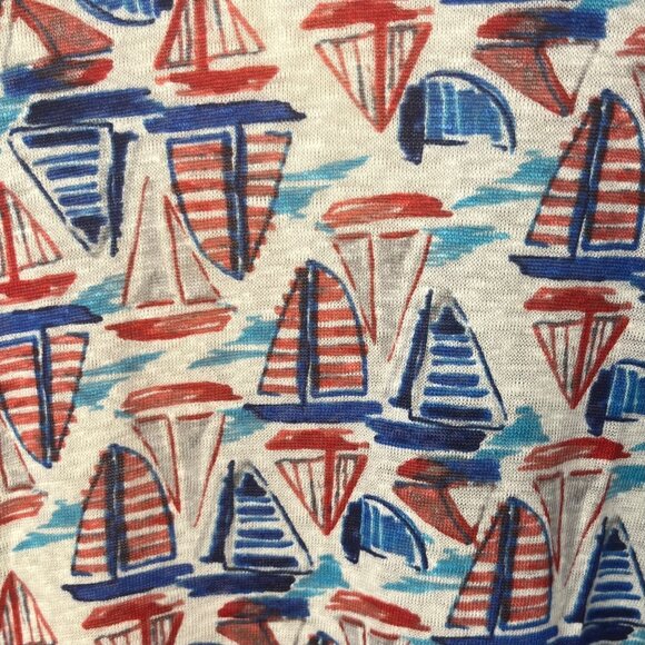 Willi Smith Linen Tank Top Womens Small Red White Blue Sleeveless Patriotic - Picture 5 of 9